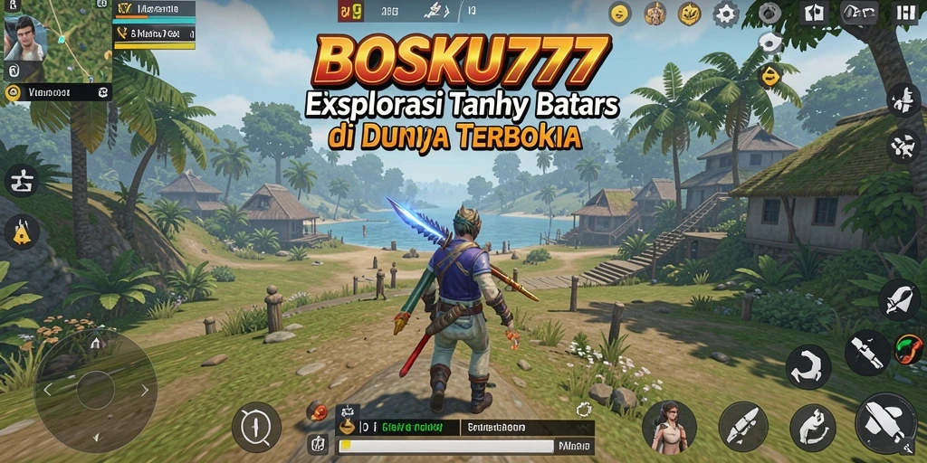 Screenshot gameplay BOSKU777 yang menampilkan eksplorasi dunia terbuka