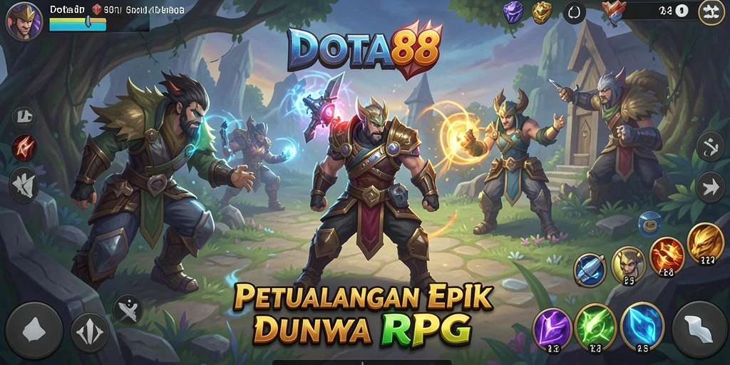 Tampilan gameplay DOTA88 yang mendebarkan dan penuh aksi RPG.