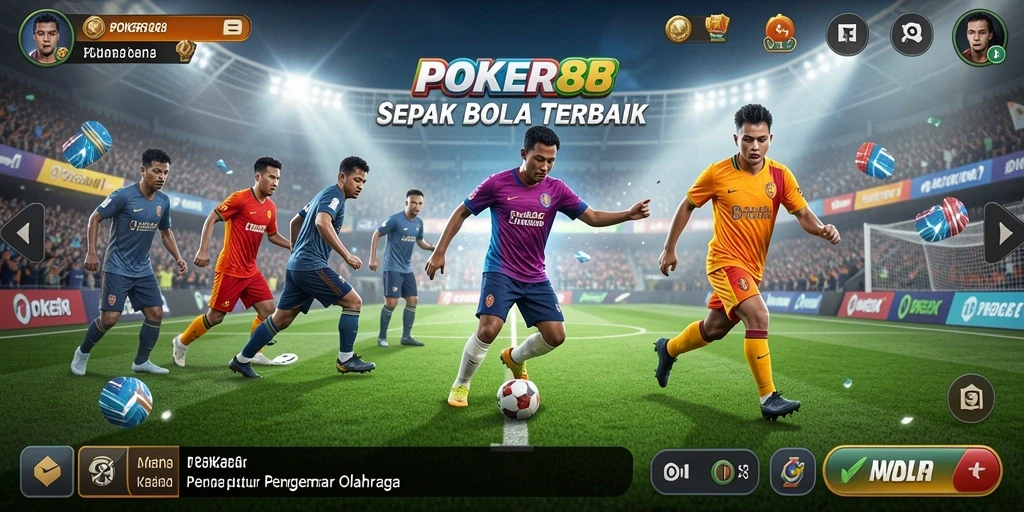 Tampilan gameplay POKER88 yang menarik dan penuh aksi sepak bola.