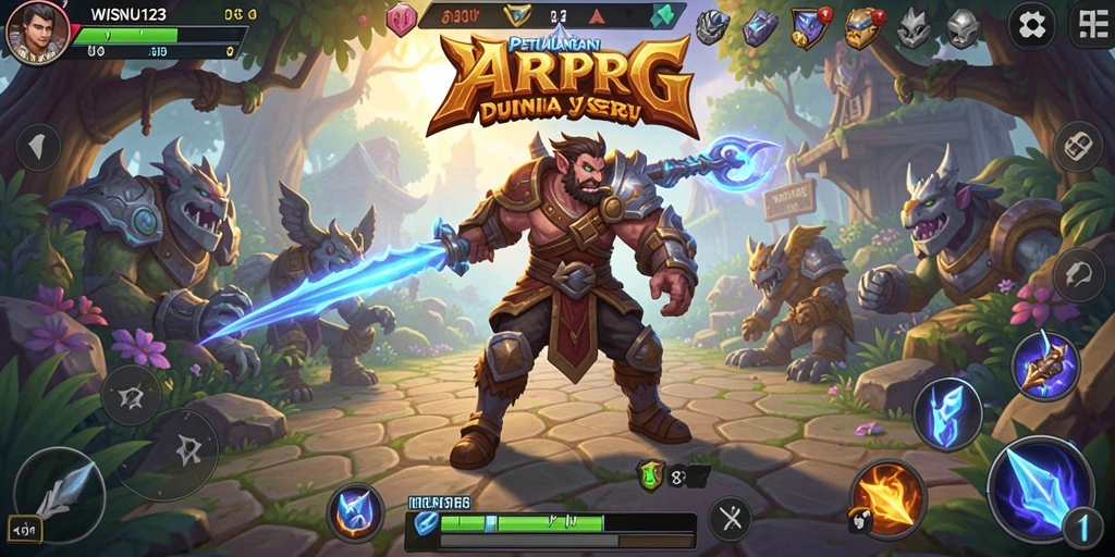 Tangkapan layar dari gameplay menegangkan di WISNU123.